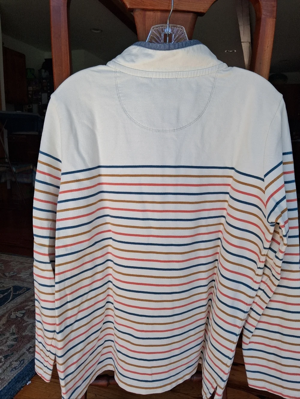 L.L. Bean Rugby Striped Jersey Large Petite EUC - Picture 3 of 9